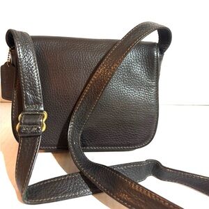 Coach vintage black leather crossbody handbag